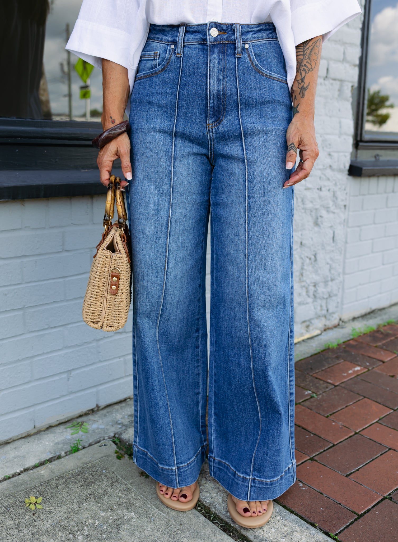 Ford Pin Tuck Wide Leg Jeans – Fig & Willow