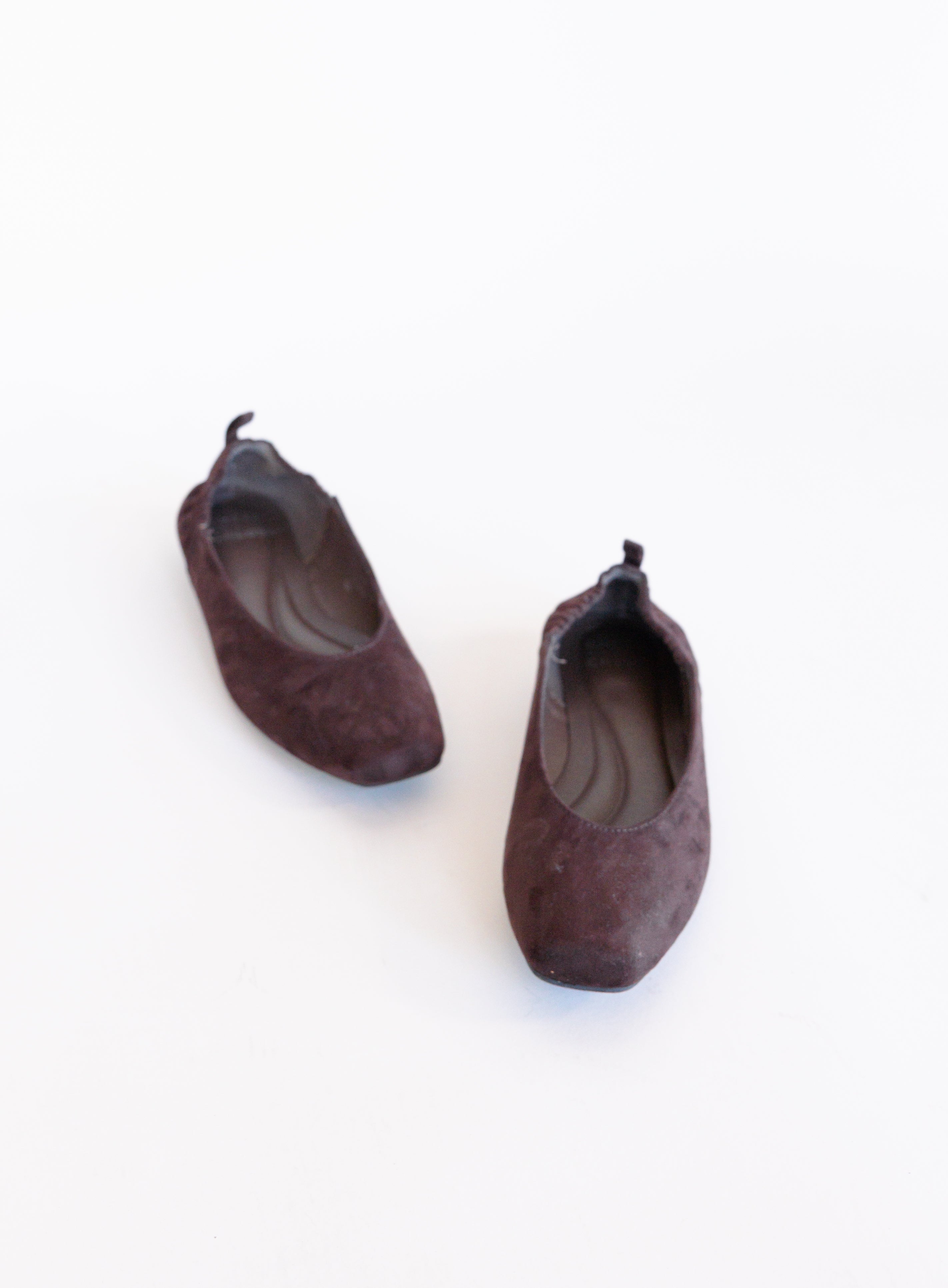 Aspyn Suede Ballet Flats, square-toe suede ballet flats with a scrunch heel