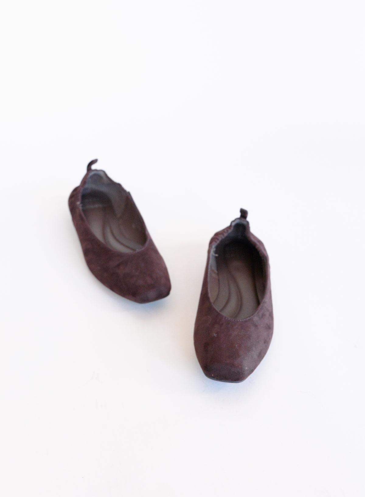 Aspyn Suede Ballet Flats, square-toe suede ballet flats with a scrunch heel