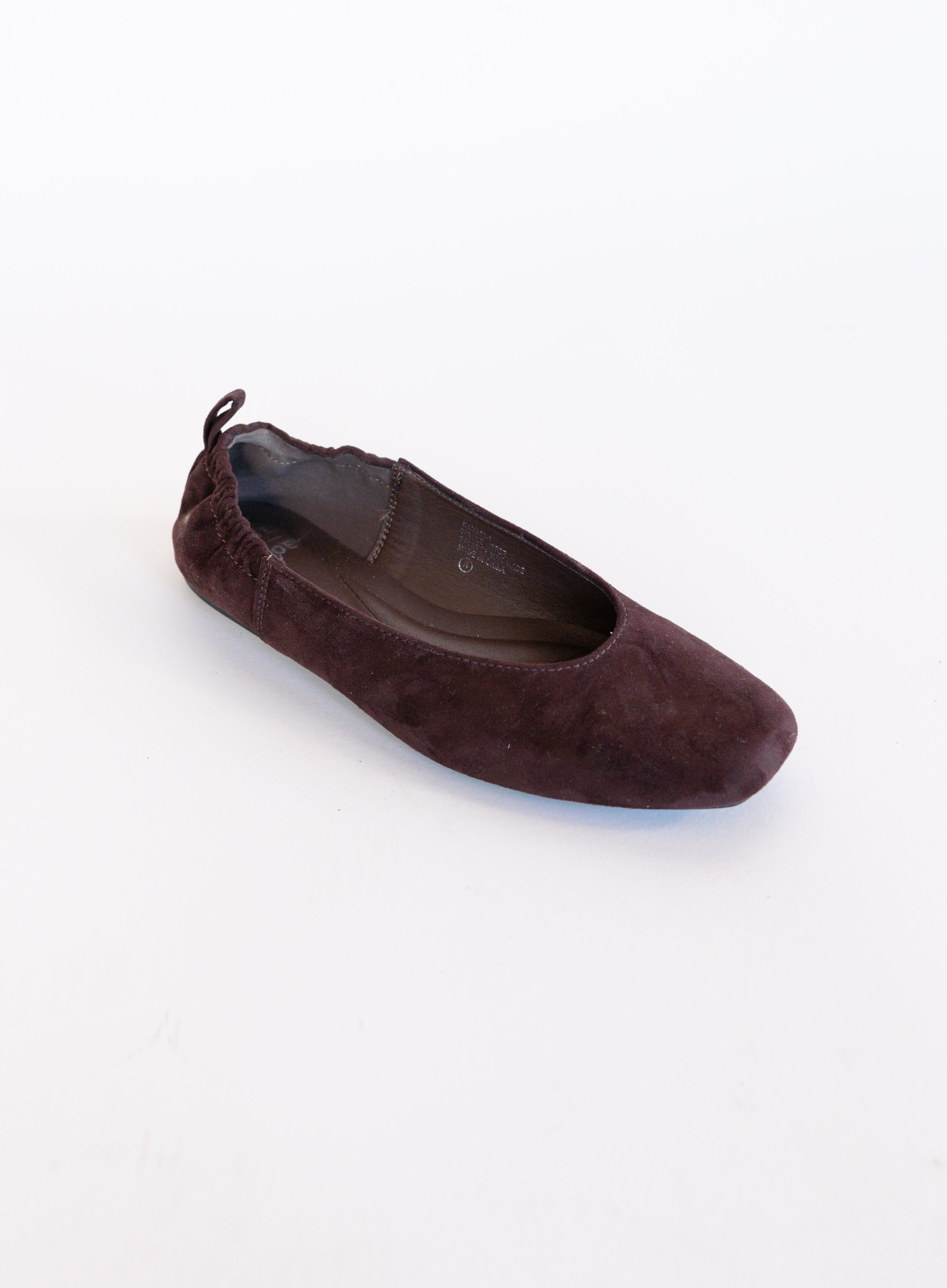Aspyn Suede Ballet Flats, square-toe suede ballet flats with a scrunch heel