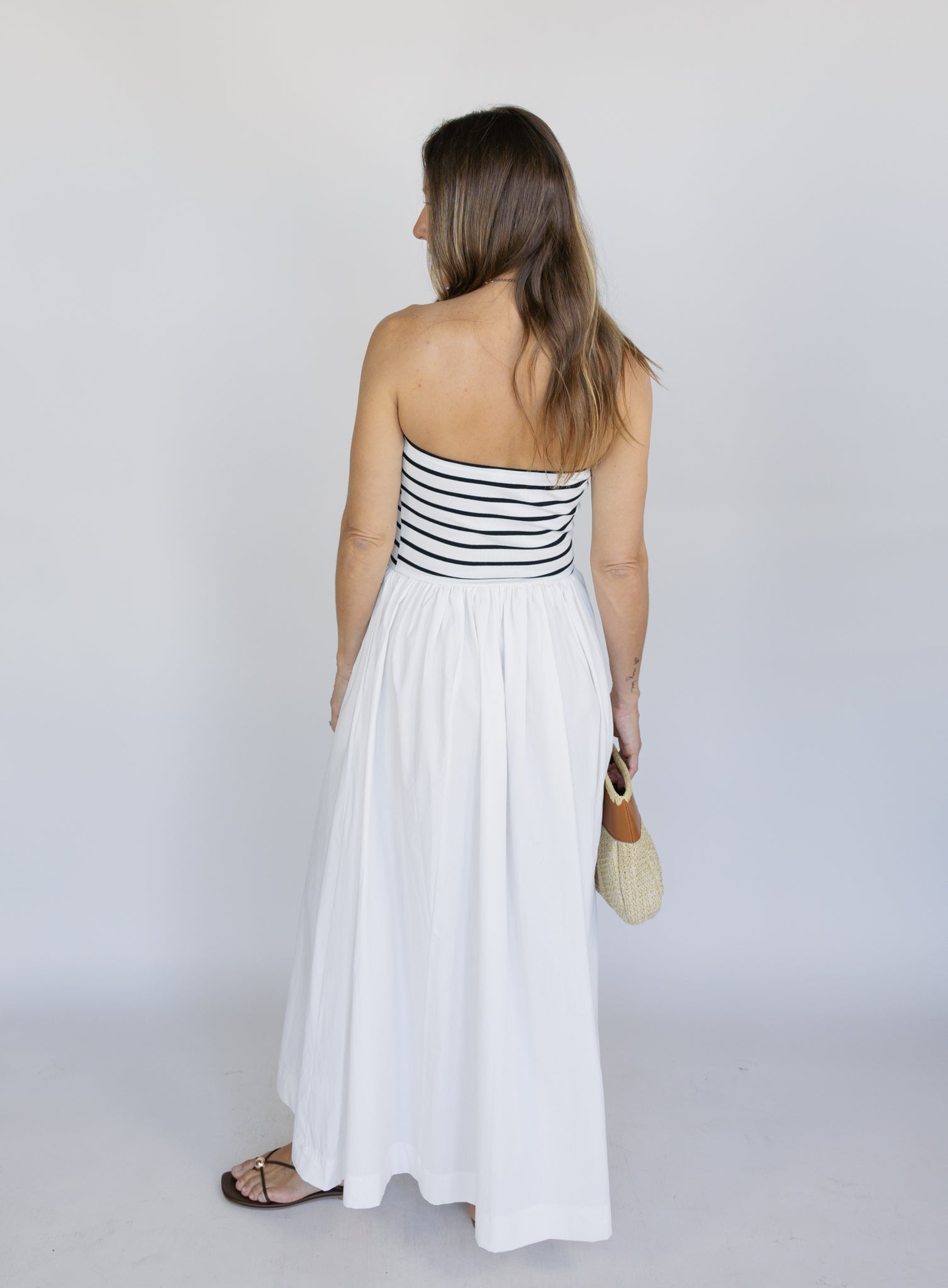 bandeau midi dresses Canne Strapless Bandeau Midi Dress – Fig & Willow