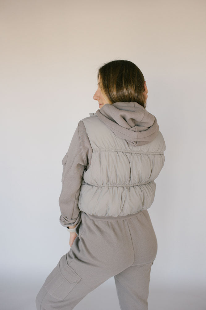 Grey puffer hot sale vest womens