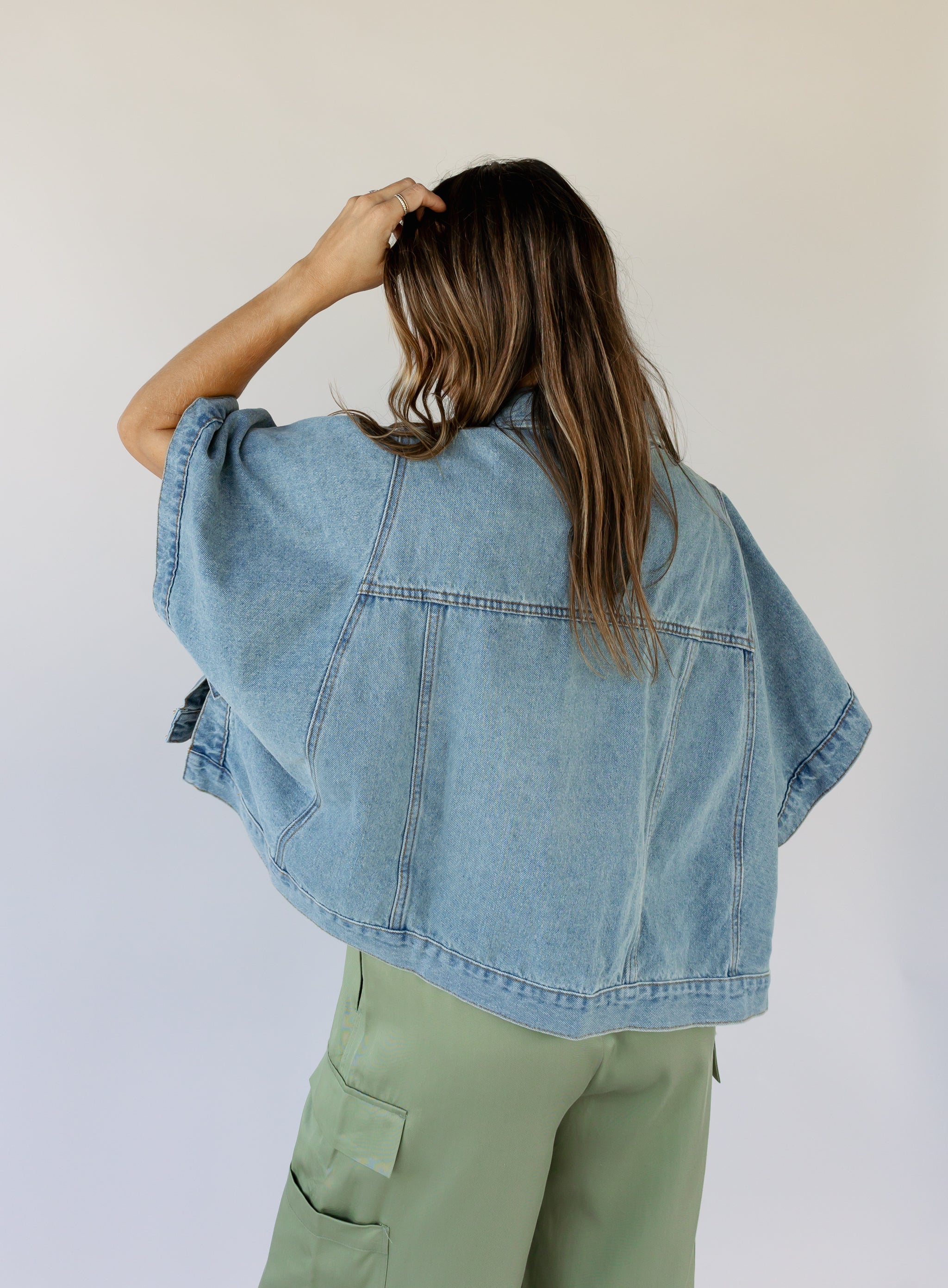 Lola Denim Cape Jacket Fig Willow